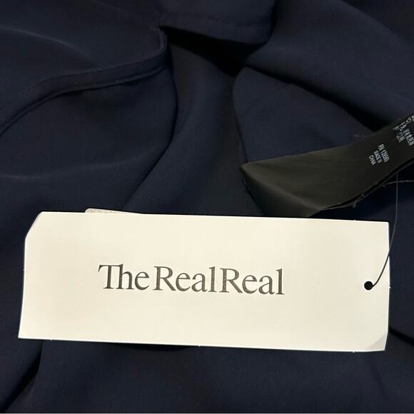 The Kooples Silk Zip Neckline Tank Top Navy Size M - Picture 8 of 8